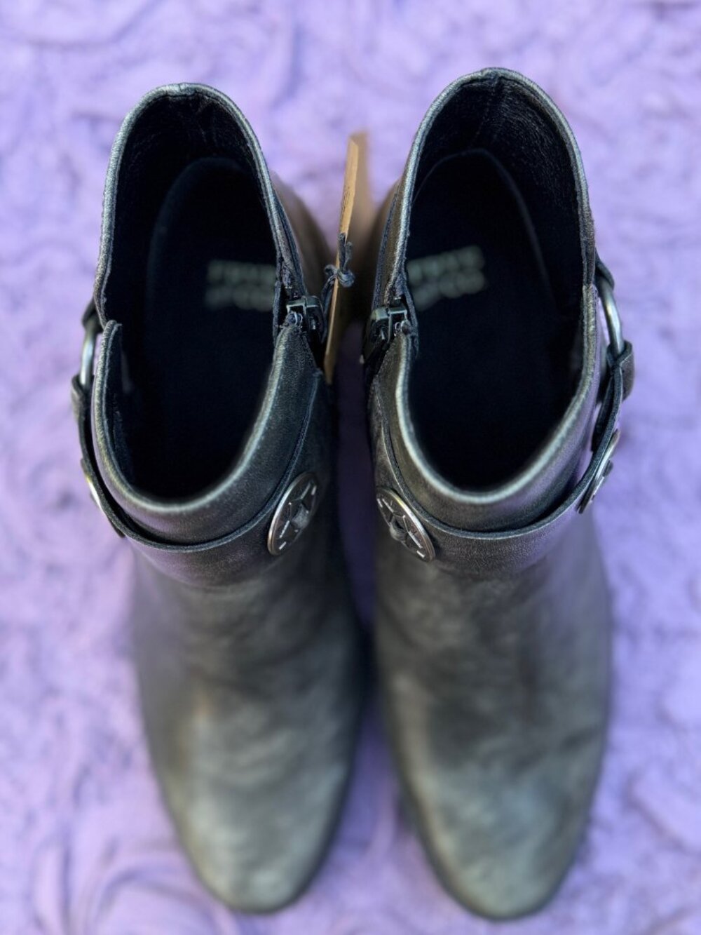 🖤✨ FRYE & CO Helia Black Ankle Boots Size 8.5M NWT Box Western Moto Booties ✨🖤 - Picture 9 of 11